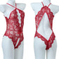 Sexy Lace Open Crotch Tights Pearl Backless Pajamas With Heart Decoration Leg Socks