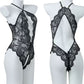 Sexy Lace Open Crotch Tights Pearl Backless Pajamas With Heart Decoration Leg Socks