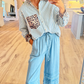 Brown Leopard Print Stripe Long Sleeve Top