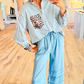 Brown Leopard Print Stripe Long Sleeve Top