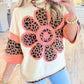 Ivory and Pink Leopard Flower Top
