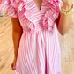 Striped Ruffle Maxi Dress