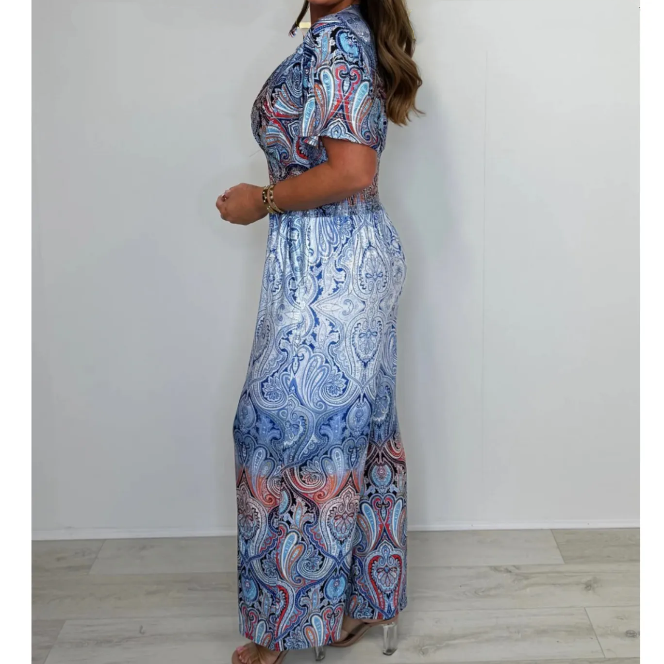 🌷 Summer Hot Sale 49% Off - Bohemian Print Wide Leg Jumpsuit