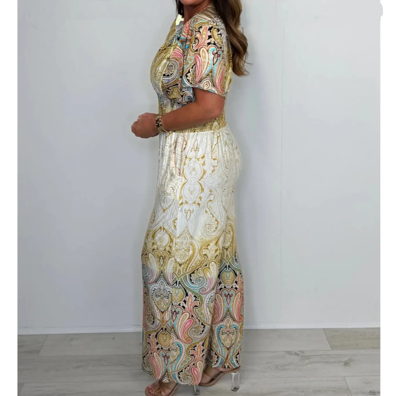 🌷 Summer Hot Sale 49% Off - Bohemian Print Wide Leg Jumpsuit