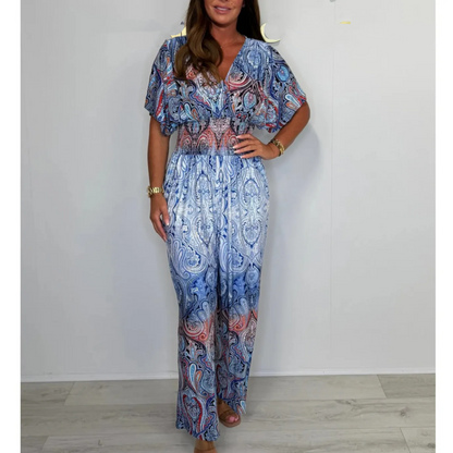 🌷 Summer Hot Sale 49% Off - Bohemian Print Wide Leg Jumpsuit