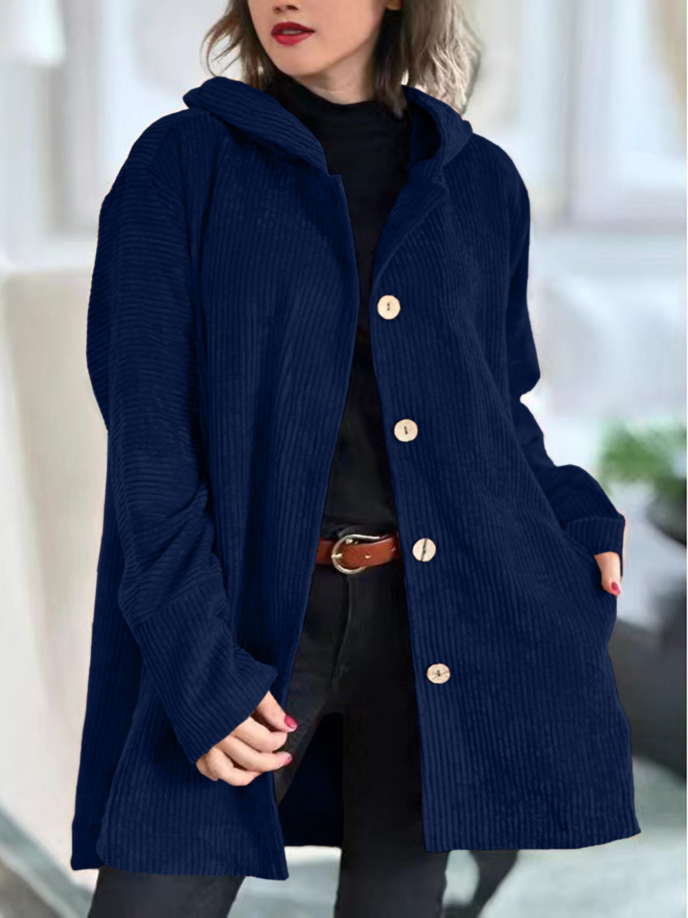 Corduroy Casual Hooded Jacket（Buy 2 Free Shipping）