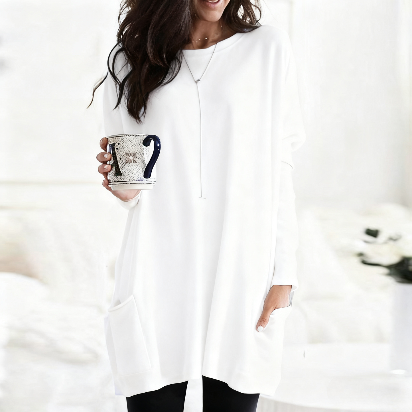 Women's Lightweight Long Sleeve Tunic Top (Buy 3 Free Shipping)