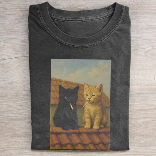 Funny Cat Smoking T-shirt