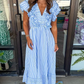 Striped Ruffle Maxi Dress