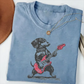Vintage Dachshund Weenie Playing Guitar T-shirt