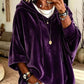 Women’s 3/4 Sleeves Minimalist Velour Hoodie Top