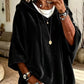 Women’s 3/4 Sleeves Minimalist Velour Hoodie Top