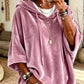 Women’s 3/4 Sleeves Minimalist Velour Hoodie Top