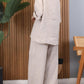 Women'S Casual Striped Wide Leg Pants Set