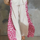 Chiffon V-neck Sleeveless Leopard Print Top And Pants Set