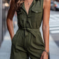 Chic Olive Sleeveless Utility Romper
