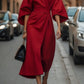 Elegant Solid Color Waist Dress