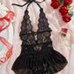 Women's Solid Color Lace Sexy Breathable Lingerie Teddy Bodysuit