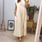 Women Pleated Simple Solid Color Dress
