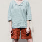 Women'S Casual Solid Color Cotton And Linen Loose Top