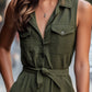 Chic Olive Sleeveless Utility Romper