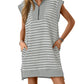 Limited time sale🔥Women's Striped Casual Zipper Cap Sleeve Mini Dress