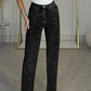 Women's Elegant And Fashionable Diamond Denim Trousers