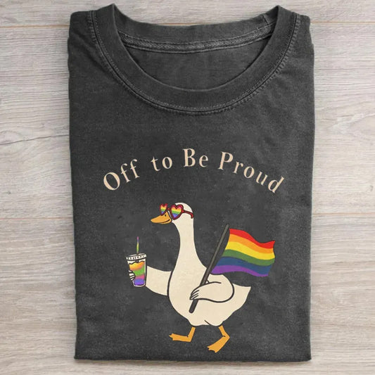 Off To Be Proud Pride Goose Funny Lgbtq T-shirt