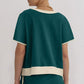 Women's Colorblock Edge Drop Shoulder T-Shirt Skort 2Pcs Set (Buy 3 Free Shipping)