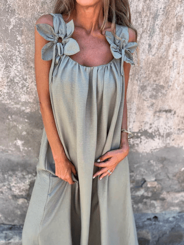 Women's Casual Solid Color Floral Dress