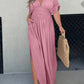 New Slit V-Neck Effortless Maxi Long Dress (Buy 2 Free Shipping)-Pink Laura