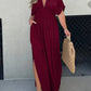 New Slit V-Neck Effortless Maxi Long Dress (Buy 2 Free Shipping)-Pink Laura