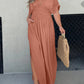 New Slit V-Neck Effortless Maxi Long Dress (Buy 2 Free Shipping)-Pink Laura