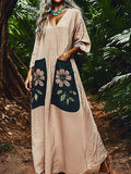 Women's Floral Casual V Neck Dress