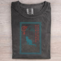 Japanese Cat Mount Fuji Washed T-Shirt