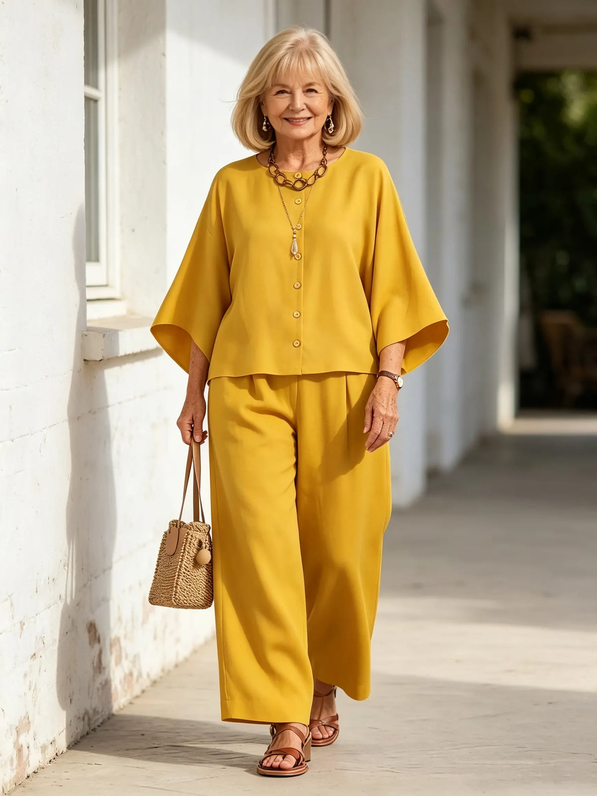 2Pcs Women's Suit Casual Women's Clothing Cotton and Linen Wide-leg Pants Suit