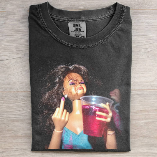 MIDDLE FINGER DOLL GRIL FUNNY MEME TEE