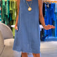 Women's Casual Solid Color Round Neck Sleeveless Splicing Dress