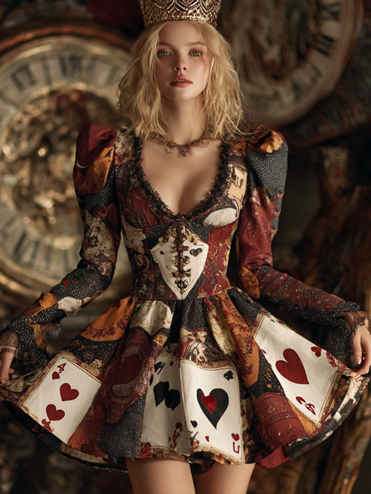 Halloween Cosplay Retro Ladies Cotton-blend  Dress