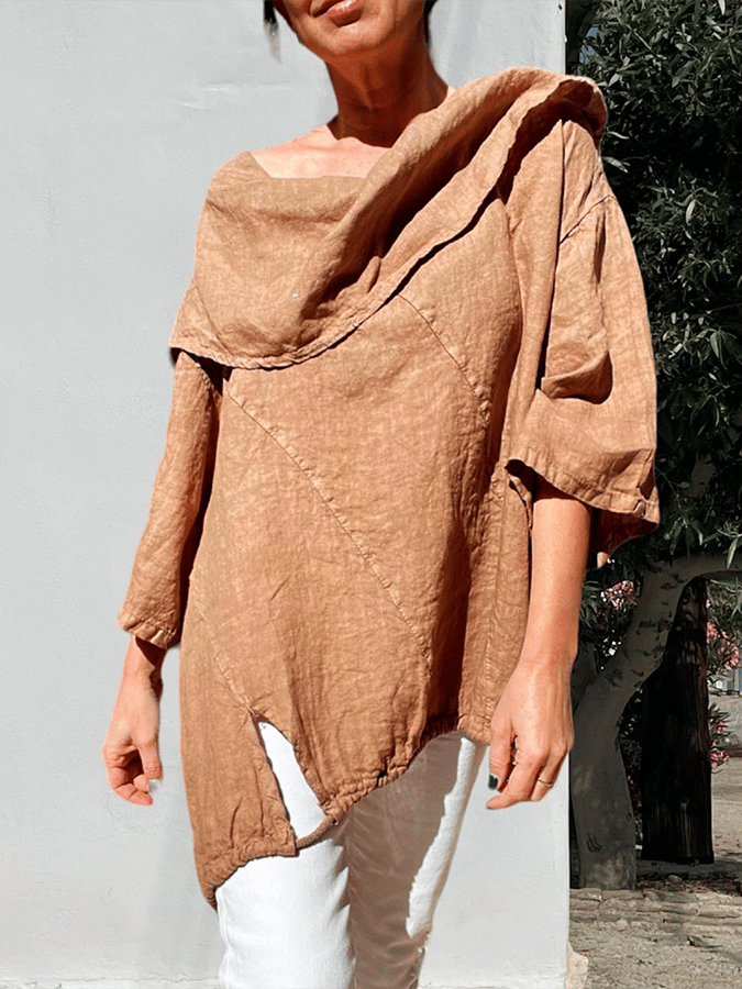 Women'S Irregular Drawstring Top