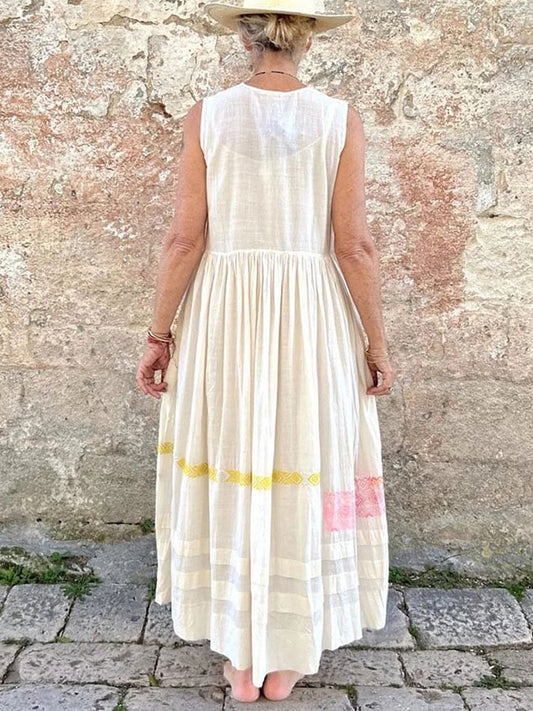 Women's Casual V Neck Sleeveless Dress