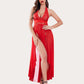 Deep V Neck Lace Mesh Dress