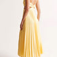 V Neck Cut Out Waist Sleeveless Pleated Maxi Dress(7 Colors Available!)