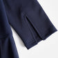 Sleek Navy Cold-Shoulder Midi Dress With Keyhole Detail