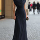 Draped Cowl-Neck Ruched Maxi Dress