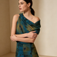 Watercolor Print Asymmetric Top & Skirt Set