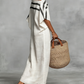 Women's Minimalist Off-Shoulder Batwing Sleeve Linen Maxi Dress