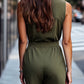 Chic Olive Sleeveless Utility Romper