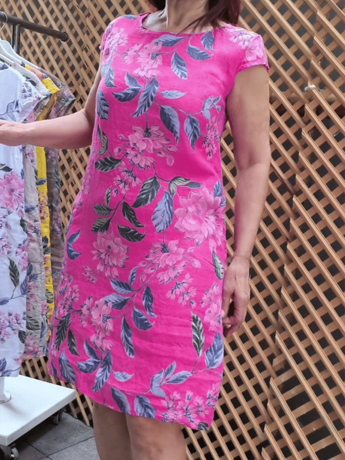 Women'S Slim Fit Casual Printed Pocket Dress