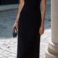 Contrast Neck Sleeveless Column Midi Dress